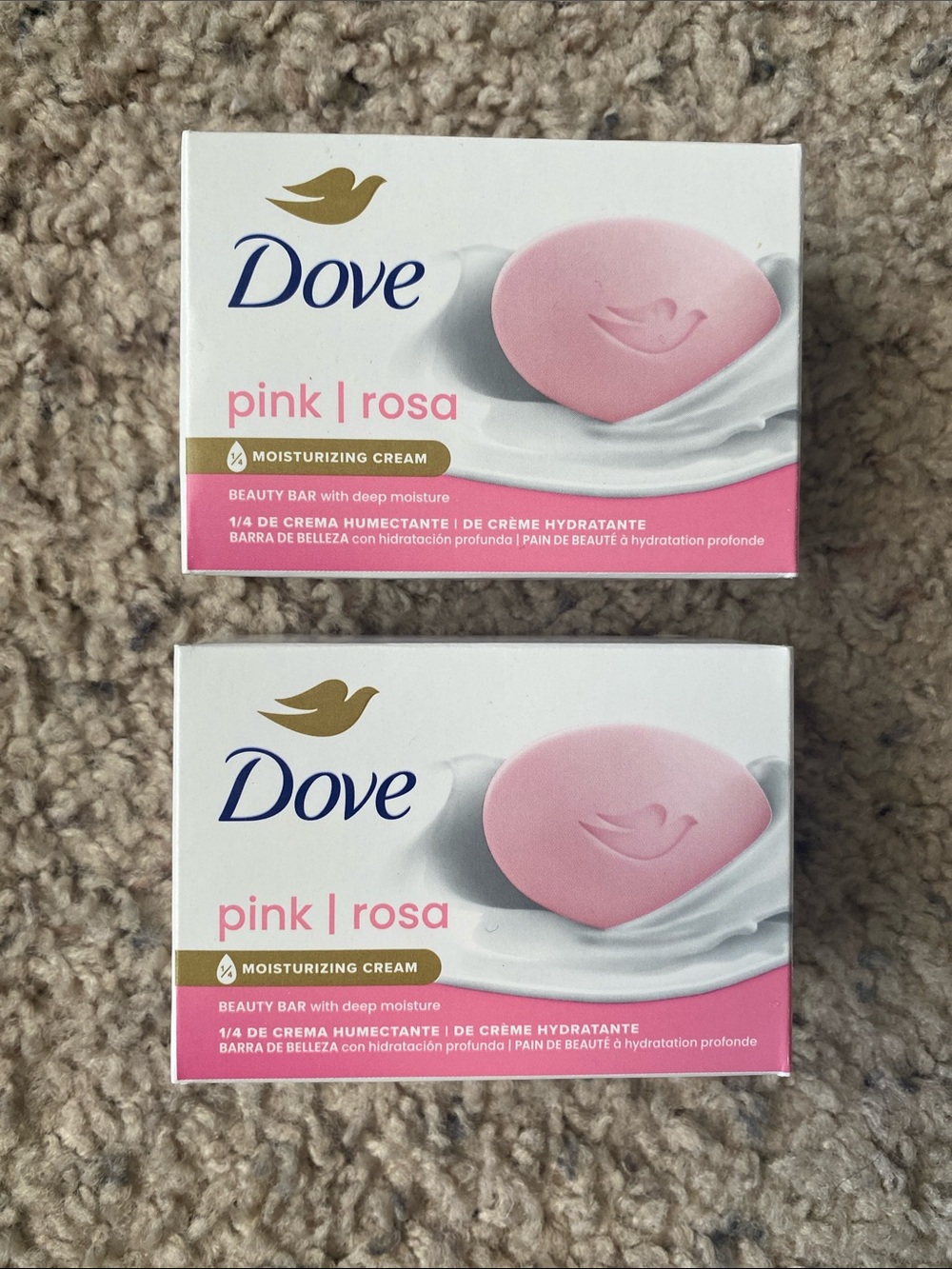 Bundle of Dove Pink Beauty Bars Moisturizing Cream (2 Pack)